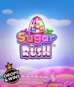 Enjoy the colorful world of Sugar Rush by Pragmatic Play, with a bright candy dispenser against a dreamy candy landscape. This graphic evokes the playfulness of the slot, highlighted with multicolored candies and engaging typography. Great for those with a sweet tooth, offering a delightful gaming experience. 